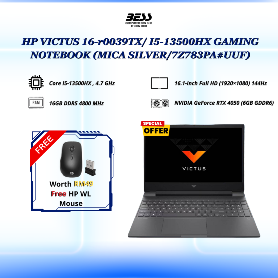 HP VICTUS 16-r0039TX/ I5-13500HX GAMING NOTEBOOK