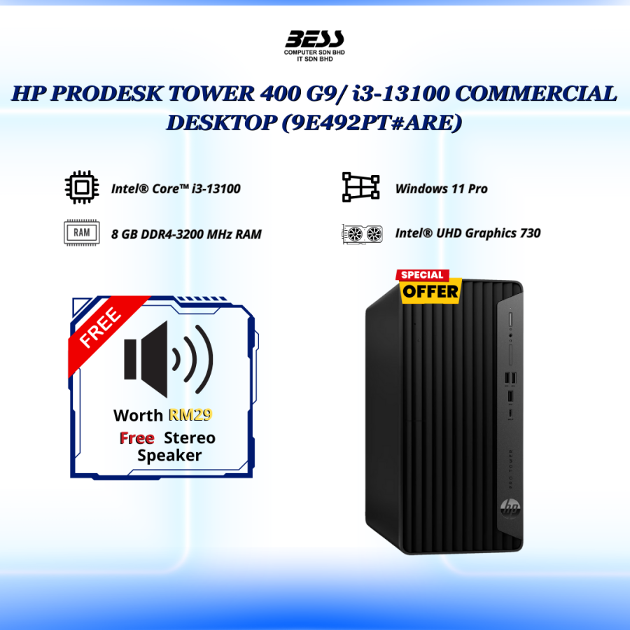 HP PRODESK TOWER 400 G9/ i3-13100 COMMERCIAL DESKTOP