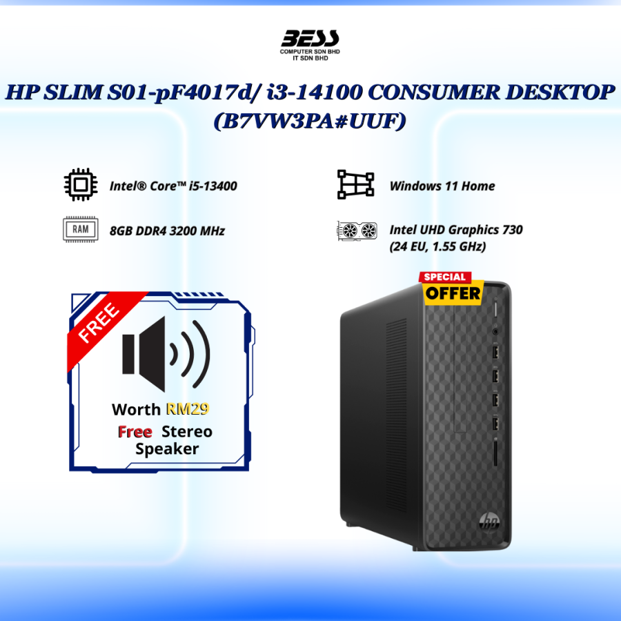 HP SLIM S01-pF4017d/ i3-14100 CONSUMER DESKTOP