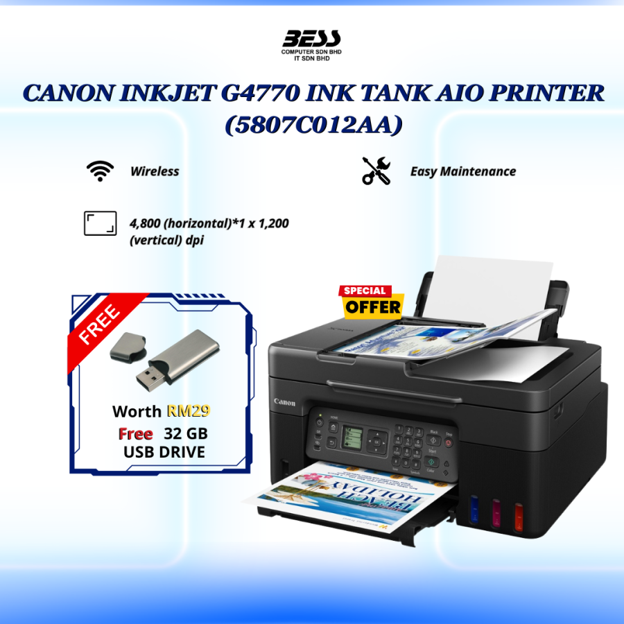 CANON INKJET G4770 INK TANK AIO PRINTER