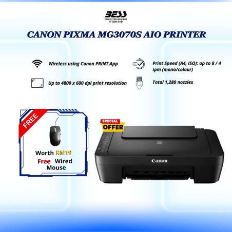 CANON PIXMA MG3070S AIO PRINTER
