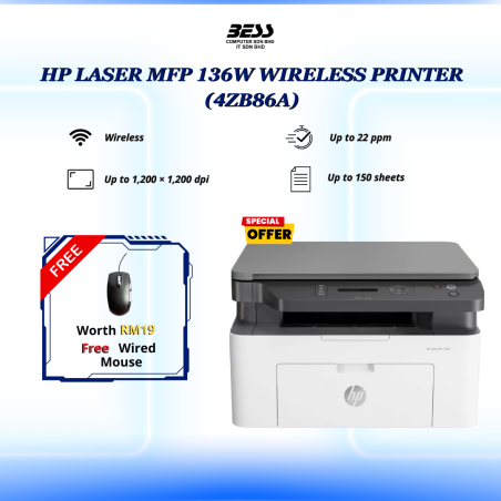 HP LASER MFP 136W WIRELESS PRINTER