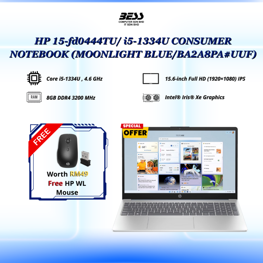[PRE-ORDER] HP 15-fd0444TU/ i5-1334U CONSUMER NOTEBOOK