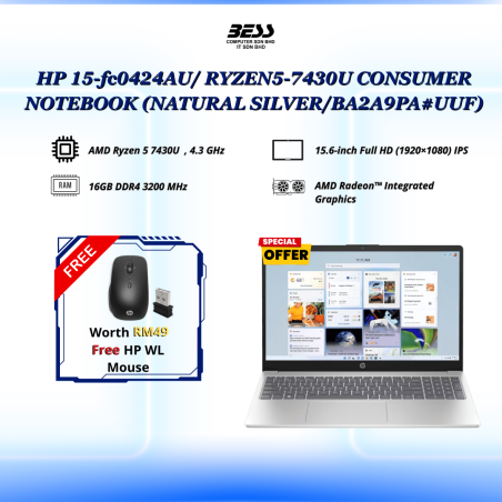 HP 15-fc0424AU/ RYZEN5-7430U CONSUMER NOTEBOOK