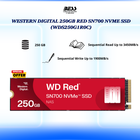 [PRE-ORDER] WESTERN DIGITAL RED SN700 NVME SSD (250GB/500GB/1TB/2TB/4TB)