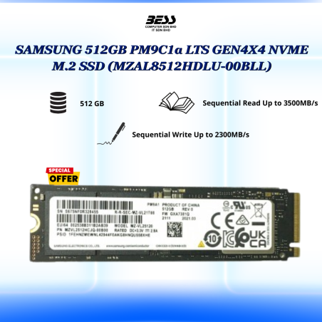 SAMSUNG 512GB PM9C1a LTS GEN4X4 NVME M.2 SSD