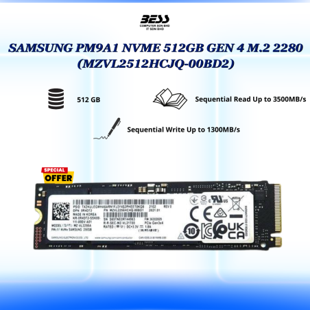 SAMSUNG PM9A1 NVME 512GB GEN 4 M.2 2280