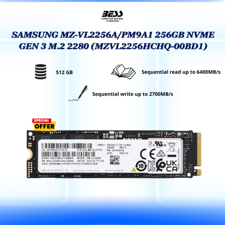 SAMSUNG MZ-VL2256A/PM9A1 256GB NVME GEN 3 M.2 2280