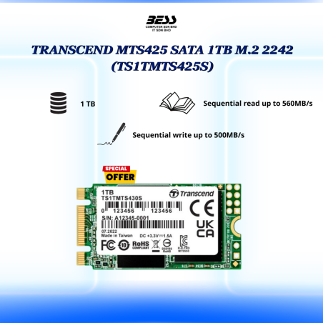 TRANSCEND MTS425 SATA 1TB M.2 2242