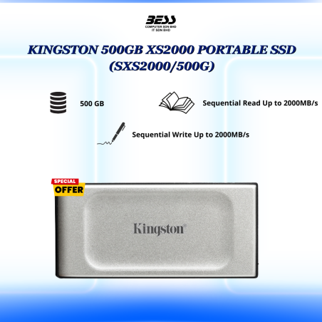 [PRE-ORDER] KINGSTON XS2000 PORTABLE SSD (500GB/1TB/2TB/4TB)
