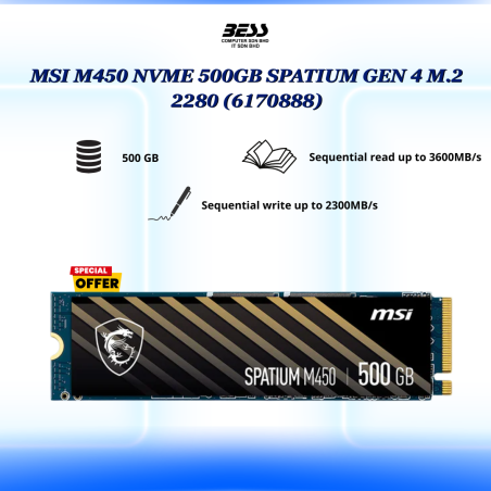 MSI M450 NVME SPATIUM  GEN 4 M.2 2280 (500GB/1TB)