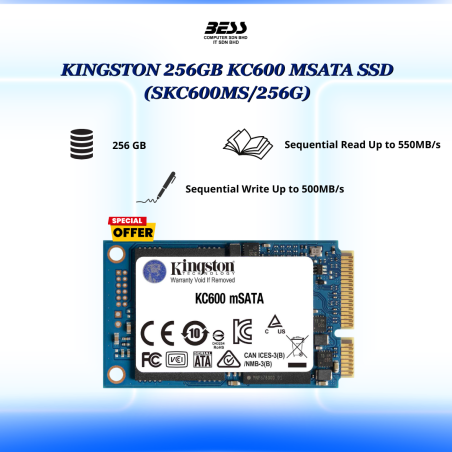 [PRE-ORDER] KINGSTON KC600 MSATA SSD (256GB/512GB/1024GB)