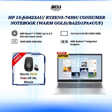HP 15-fc0423AU/ RYZEN5-7430U CONSUMER NOTEBOOK