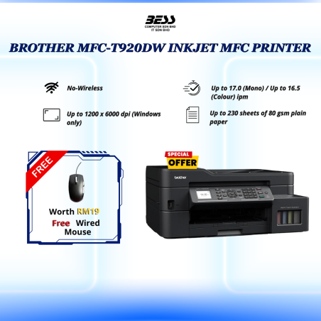 [PRE-ORDER] BROTHER MFC-T920DW INKJET MFC PRINTER