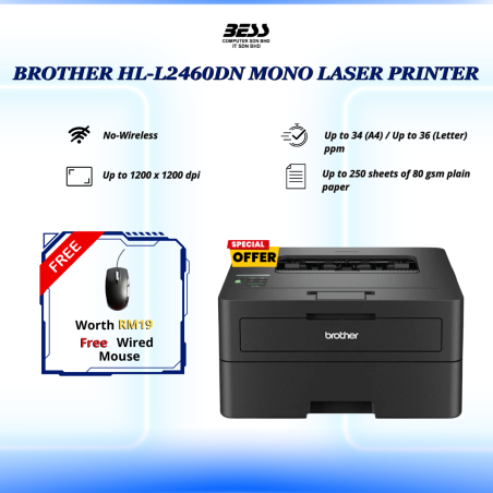 [PRE-ORDER] BROTHER HL-L2460DN MONO LASER PRINTER