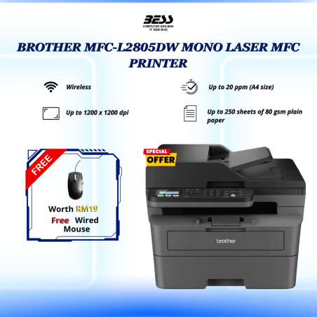 [PRE-ORDER] BROTHER MFC-L2805DW MONO LASER MFC PRINTER