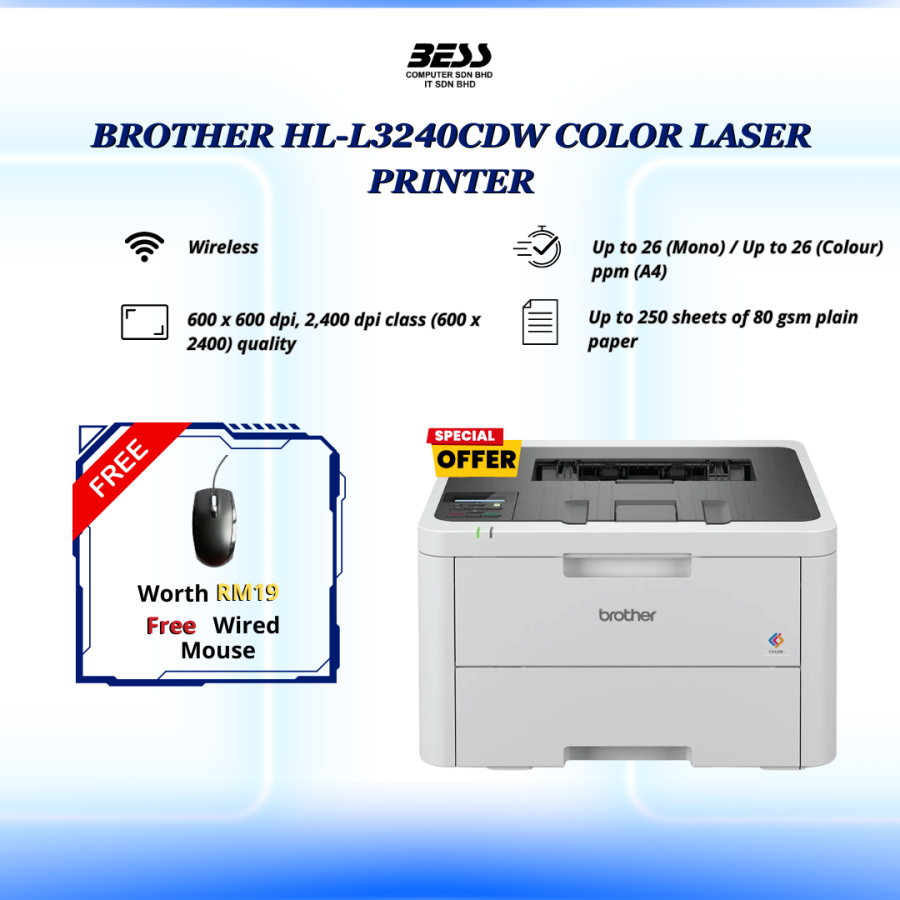 [PRE-ORDER] BROTHER HL-L3240CDW COLOR LASER PRINTER