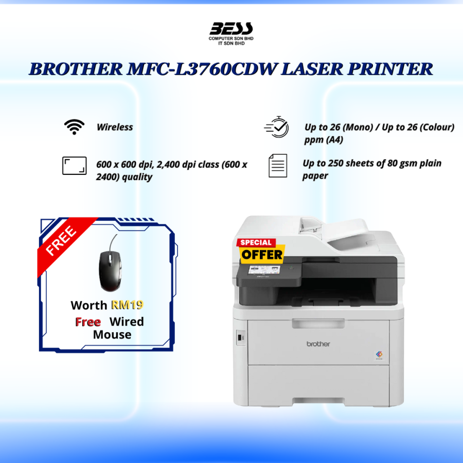 [PRE-ORDER] BROTHER MFC-L3760CDW LASER PRINTER