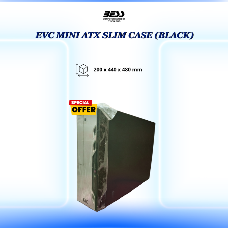 EVC MINI ATX SLIM CASE (BLACK)