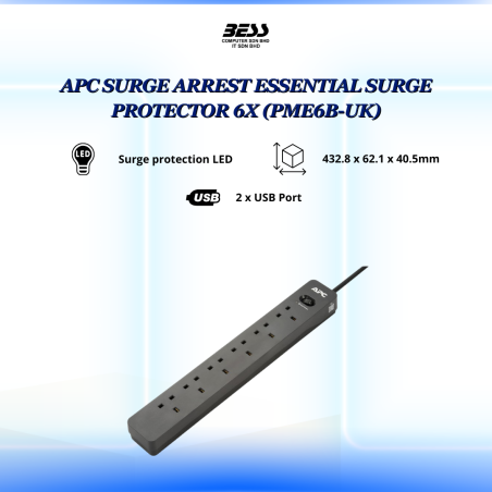 APC SURGE ARREST ESSENTIAL SURGE PROTECTOR 6X