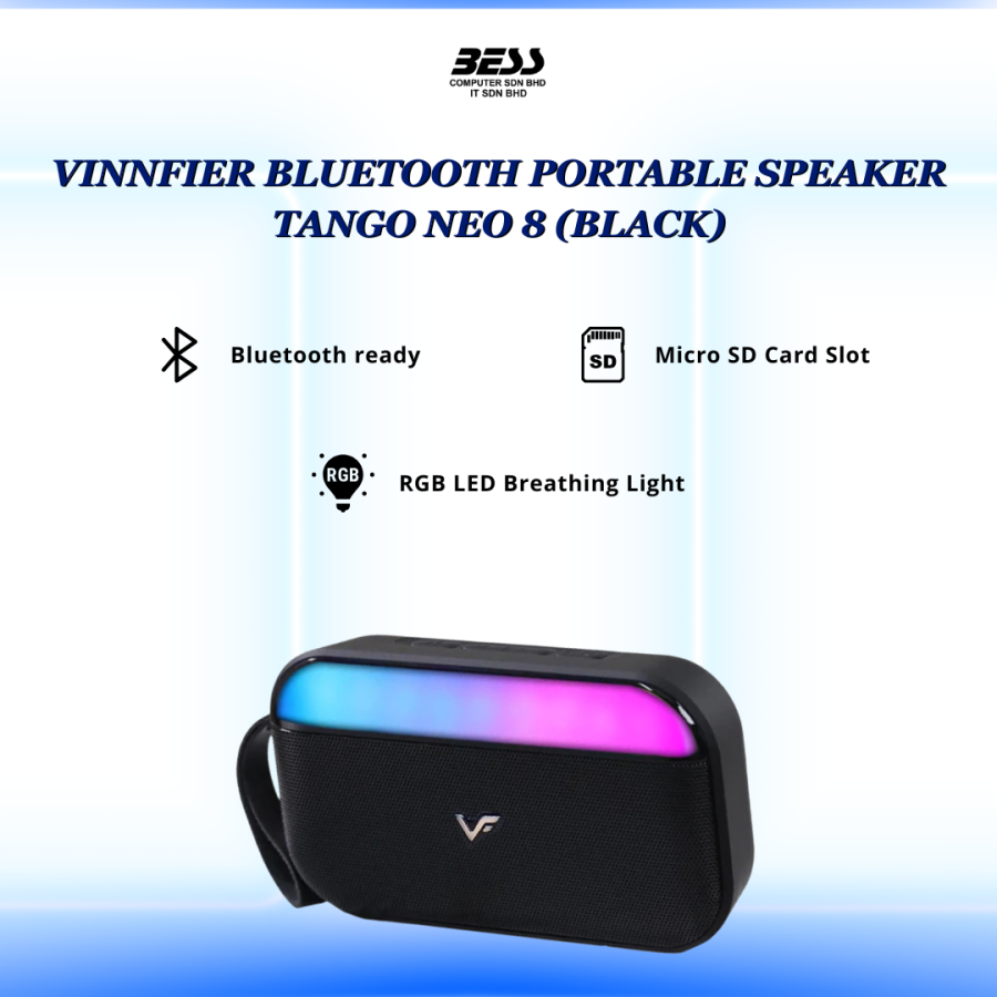 VINNFIER BLUETOOTH PORTABLE SPEAKER TANGO NEO 8 (BLACK / BLUE / GREY)