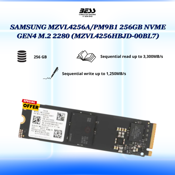 SAMSUNG MZVL4256A/PM9B1 256GB NVME GEN4 M.2 2280