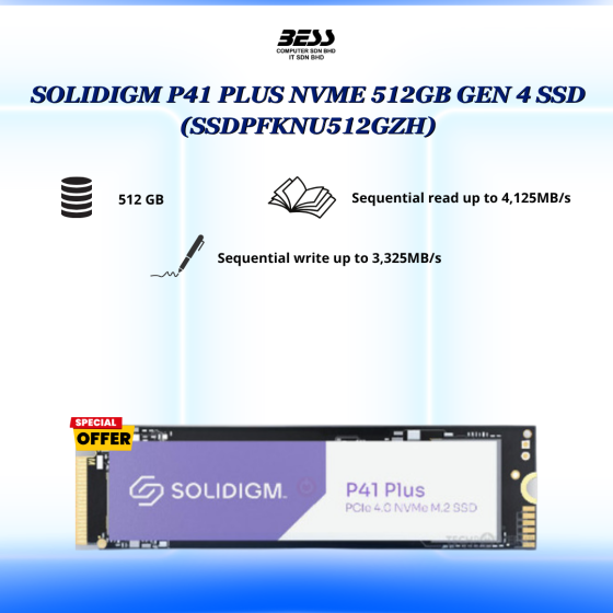 SOLIDIGM P41 PLUS NVME 512GB GEN 4 SSD