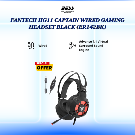 FANTECH HG11 CAPTAIN WIRED GAMING HEADSET BLACK/SAKURA