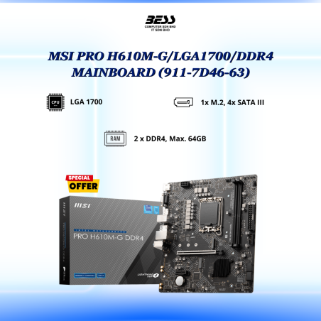 MSI PRO H610M-G/LGA 1700/DDR4 MAINBOARD