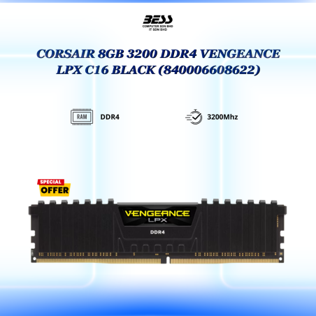 CORSAIR 8GB/16GB 3200 DDR4 VENGEANCE LPX C16 BLACK