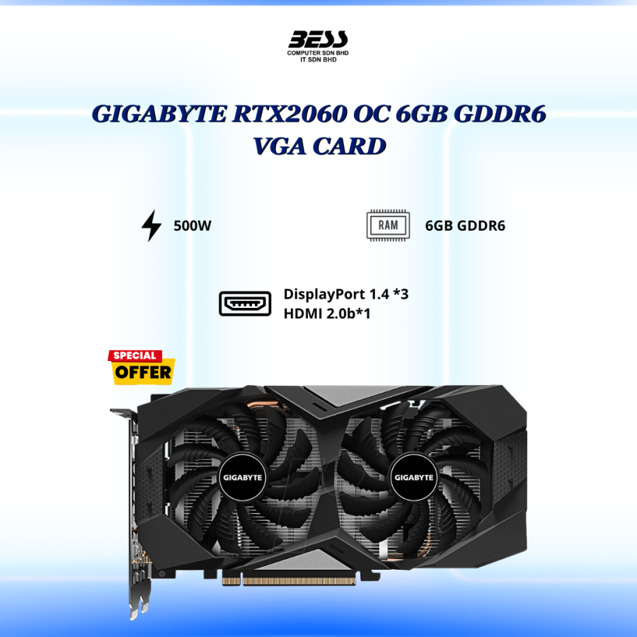 GIGABYTE RTX 2060 OC 6GB GDDR6 GRAPHICS CARD