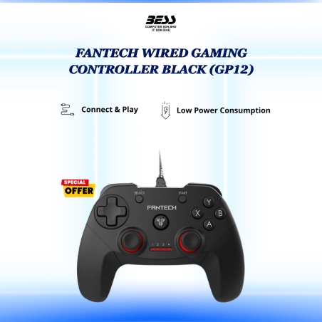 FANTECH WIRED GAMING CONTROLLER BLACK