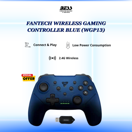 FANTECH WIRELESS GAMING CONTROLLER (BLUE/WHITE)