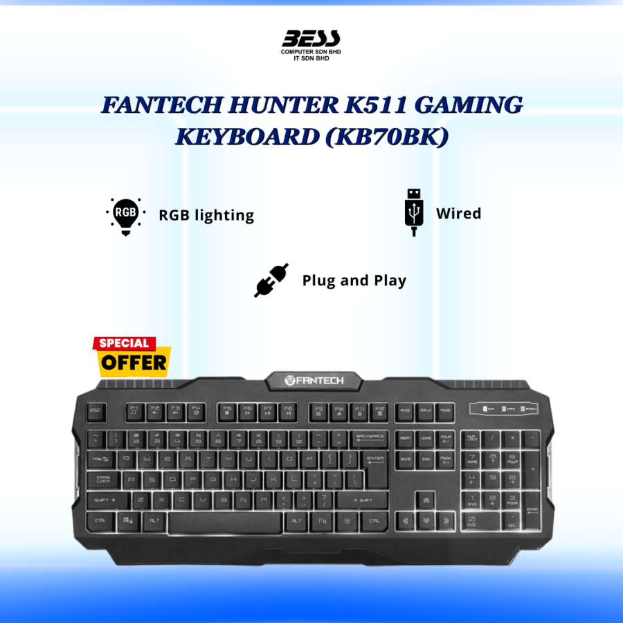 FANTECH HUNTER K511 GAMING KEYBOARD (KB70BK)