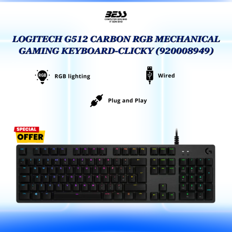 LOGITECH G512 CARBON RGB MECHANICAL GAMING KEYBOARD (920008949)