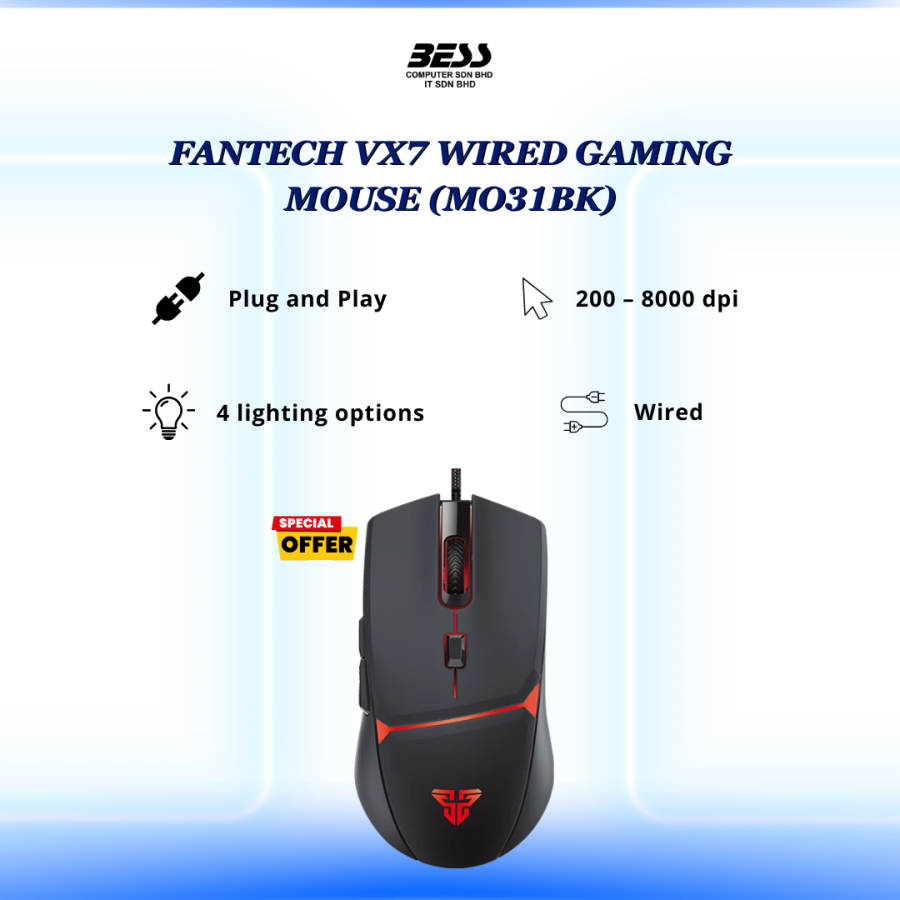 FANTECH VX7 WIRED GAMING MOUSE (BLACK/SAKURA)
