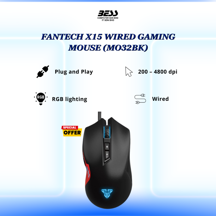 FANTECH X15 WIRED GAMING MOUSE (MO32BK)