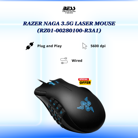 RAZER NAGA 3.5G LASER MOUSE (RZ01-00280100-R3A1)
