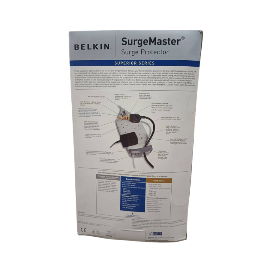 BELKIN 6W SURGE WITH TEL PROTECTION/WITH TEL & AV PROTECTION