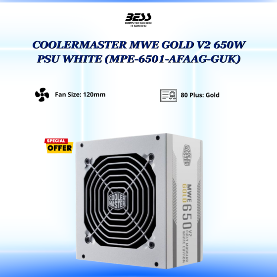 COOLERMASTER MWE GOLD V2 650W PSU - WHITE