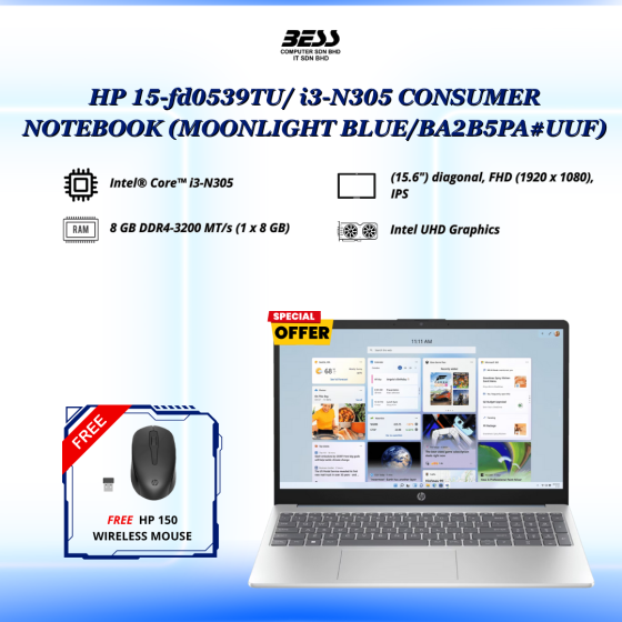 HP 15-fd0538TU/fd0539TU/fd0540TU i3-N305 CONSUMER NOTEBOOK