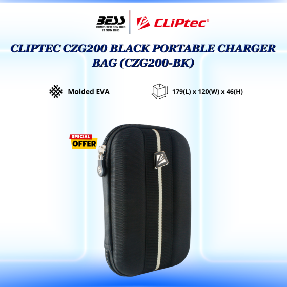 CLIPTEC CZG200 PORTABLE CHARGER PROTECTIVE BAG (BLACK/RED)