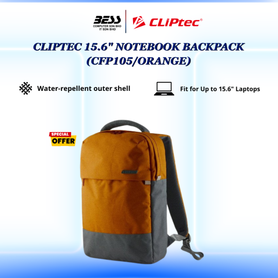 CLIPTEC 15.6" NOTEBOOK BACKPACK (CFP105/ORANGE)