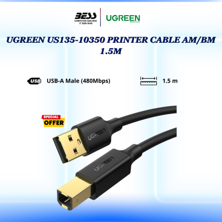 UGREEN US135-10350 PRINTER CABLE AM/BM 1.5M