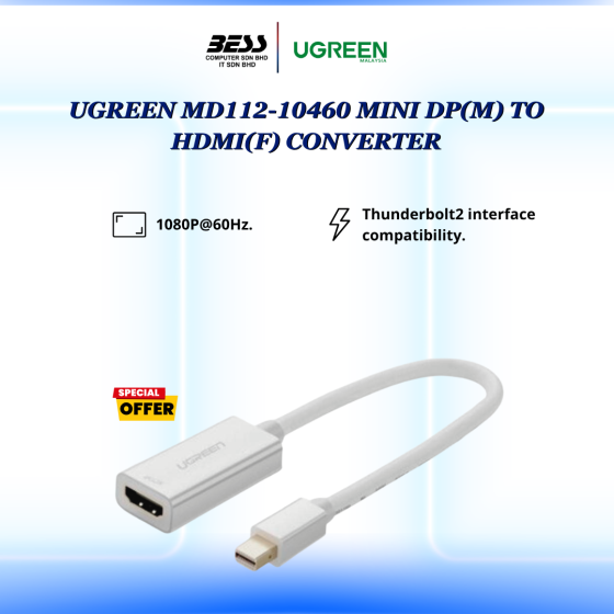 UGREEN MD112-10460 MINI DP(M) TO HDMI(F) CONVERTER