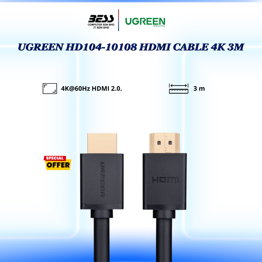 UGREEN HD104-10108 HDMI CABLE 4K 3M UGREEN HD104-10108 HDMI CABLE 4K 3M