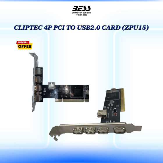 CLIPTEC 4P PCI TO USB2.0 CARD (ZPU15)