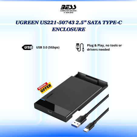 UGREEN US221-50743 2.5" SATA TYPE-C ENCLOSURE CASE