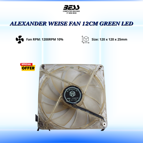 ALEXANDER WEISE FAN 12CM GREEN LED