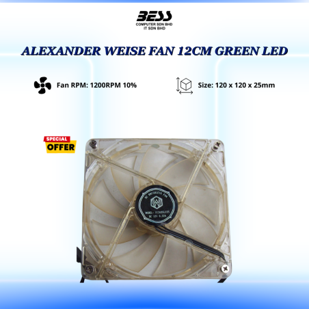 ALEXANDER WEISE FAN 12CM GREEN LED